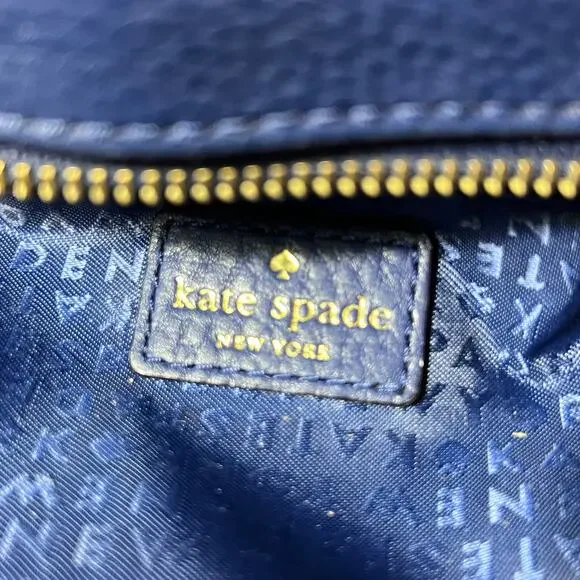 Kate Spade New York Atwood Place Larson Satchel Tassel Blue Leather Hand Bag - Picture 10 of 16